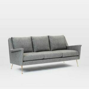 Geriausias sofų variantas: „West Elm“ Carlo vidurio amžiaus sofa