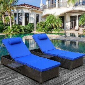 A legjobb pihenőszék opció: WAROOM Outdoor PE Wicker Chaise Lounge Chair Set