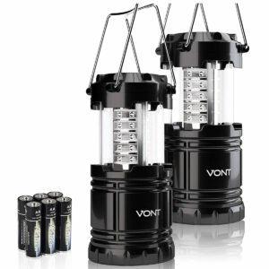 Meilleures options d'équipement de camping: Lanterne de camping LED Vont 2 Pack