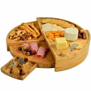As melhores opções de tábua de queijos: piquenique no queijo de bambu patenteado Ascot