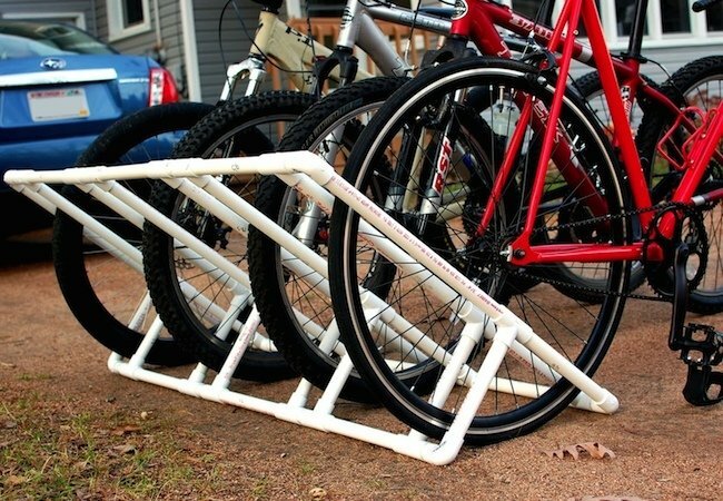 Stojalo za kolesa DIY - PVC