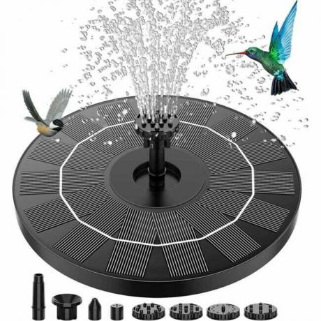 Najbolji vanjski dodaci za ljubitelje ptica Opcija: solarna fontana Aisitin 3,5 W