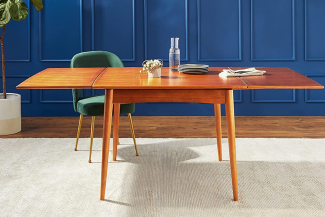 Resumo de Ofertas Opção 2:2: Mesa de Jantar Extensível Rebite Mid-Century Modern Pine