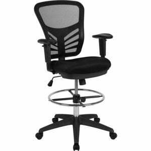 Najlepsza opcja krzeseł kreślarskich: Meble Flash Ergonomiczne krzesło kreślarskie z środkowym tyłem