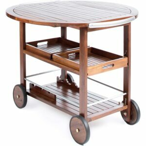 Den bedste mulighed for udendørs barvogne: Christopher Knight Home Acacia Wood Bar Cart