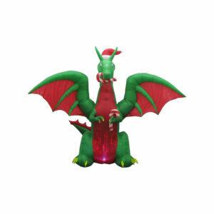 ตัวเลือก Christmas Inflatables ที่ดีที่สุด: Home Accents Holiday LED Animated Christmas Dragon