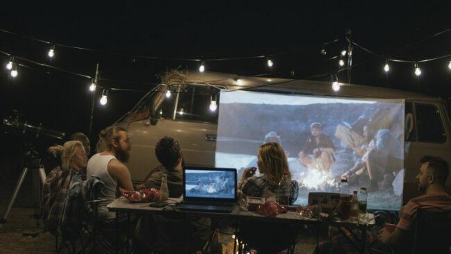 pantalla de película al aire libre de bricolaje