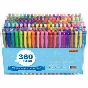 A legjobb gél toll a színezési lehetőségekhez: 360 csomagos gél tollkészlet, Shuttle Art 180 szín
