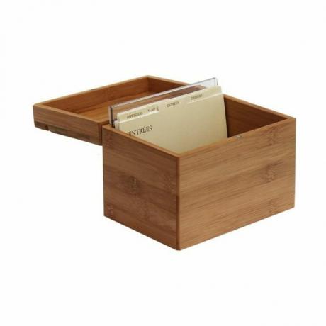 საუკეთესო რეცეპტის ორგანიზატორი ვარიანტი: Oceanstar Bamboo Recipe Box with Divider