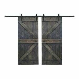 Лучший вариант дверей для сарая: дверь для сарая WELLHOME серии K из серого карбона с узловатыми соснами