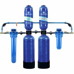 Geriausias vandens minkštiklis be druskos: „Aquasana“ viso namo vandens filtrų sistema