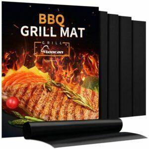 გრილის საუკეთესო ხალიჩების ვარიანტი: Aoocan Grill Mat - კომპლექტი 5 მძიმე მოვალეობის შემსრულებელი BBQ გრილის ხალიჩებისთვის
