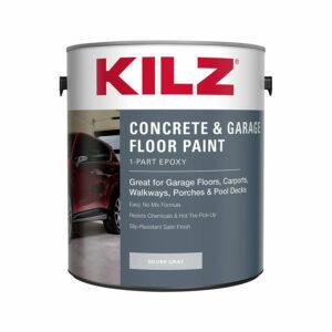 האופציה הטובה ביותר לצבע רצפת המוסך: סאטן צבע רצפת מוסך אקריליק באפריל חד-חלקי KILZ