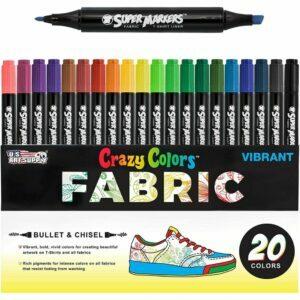 最高のファブリックマーカーオプション：US Art Supply Super Markers 20 Unique Colors Dual Tip