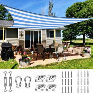 The Best Shade Sail Option: Quictent 185HDPE Stripe Color Rectangle Sun Shade