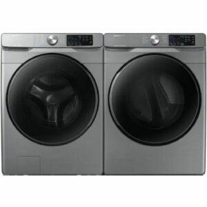 Opção de ofertas de eletrodomésticos Black Fiiday: conjunto de lavadora e secadora elétrica Samsung Platinum