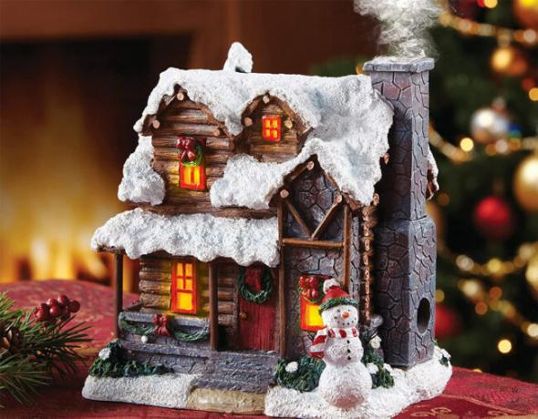 La mejor opción de decoración navideña: Colecciones, etc., Quemador de incienso de cabaña navideña para fumadores