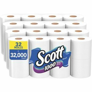 საუკეთესო ტუალეტის ქაღალდი სეპტიკური ვარიანტისთვის: Scott 1000 Sheets Per Roll ტუალეტის ქაღალდი