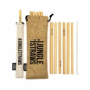A legjobb újrafelhasználható szalma lehetőség: Jungle Straws Újrafelhasználható bambusz szívószál, 12 csomag