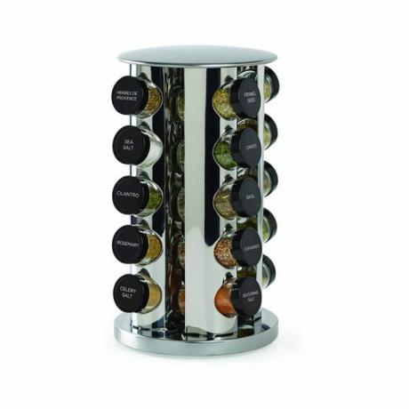 A melhor opção de rack de temperos: Rack de especiarias giratório de bancada de 20 jarras Kamenstein