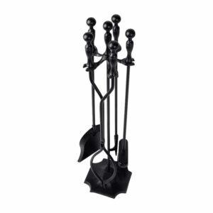 A melhor opção de ferramentas para lareira: Conjuntos de ferramentas para lareira Amagabeli 5 peças com alça preta