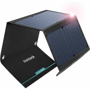 Geriausias nešiojamas saulės kolektoriaus variantas: „Nekteck“ USB saulės kolektorius, 21 W saulės įkroviklis