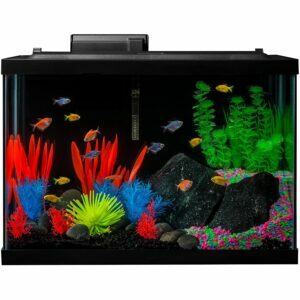 Geriausias žuvų bakų pasirinkimas: „GloFish Aquarium Kit“ žuvų bakas su LED