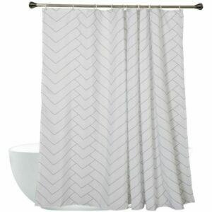 Nejlepší možnost sprchového závěsu: Sprchový závěs z kvalitní pruhované textilie Aimjerry Hotel