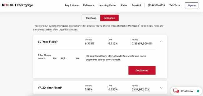 Rocket Mortgage Review refinansēšanas likmes
