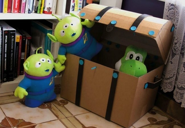 Idéias para armazenamento de brinquedos - Baú de brinquedos faça você mesmo