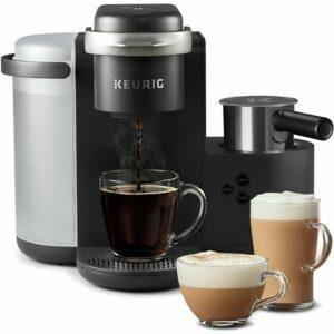 De beste opties voor koffiezetapparaat voor pods: Keurig K-Cafe-koffiezetapparaat, K-Cup-pad voor één portie