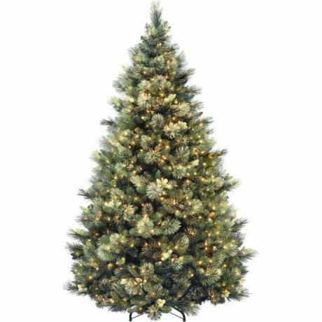 As melhores opções de árvores de Natal artificiais: National Tree Company Carolina Pine Tree with Clear Lights