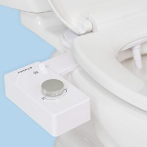 टशी क्लासिक 3.0 बिडेट टॉयलेट सीट अटैचमेंट एक शौचालय पर स्थापित किया गया है।