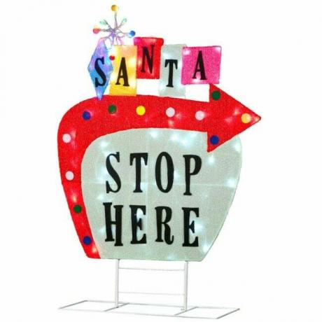 Лучший вариант рождественских украшений на открытом воздухе: заранее освещенная винтажная вывеска Санта-Клауса в Вегасе