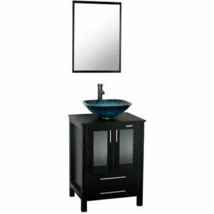 ตัวเลือกโต๊ะเครื่องแป้งในห้องน้ำที่ดีที่สุด: eclife 24" โต๊ะเครื่องแป้งห้องน้ำและอ่างล้างจาน Combo