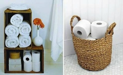 אחסון אמבטיה DIY - נייר טואלט