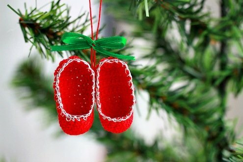 DIY háčkované papuče Ornament