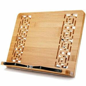Bedste muligheder for bogstativer: XL Stor størrelse bambus bogstativ Kogebogholder Læsebord skrivebordsstøtte