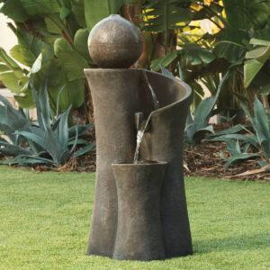 Kültéri szökőkutak Opció: John Timberland Modern Sphere Zen Outdoor Floor Water Fountain 39