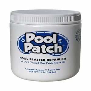 La meilleure option de patchs de piscine: kit de réparation de plâtre de piscine blanc.