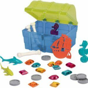A melhor opção de brinquedos para piscina: Battat Pirate Diving definido em uma caixa de tesouro 28pcs