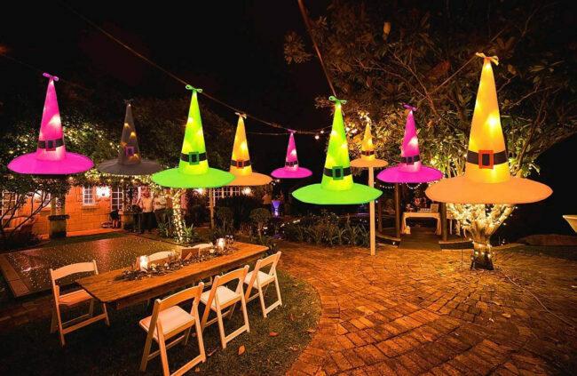 Najboljša možnost dekoracije za noč čarovnic: Maoyue viseči osvetljeni okraski za čarovniški klobuk