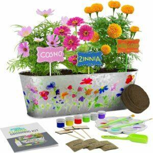Os melhores conjuntos de jardim para crianças: Kit de cultivo de flores e pintura