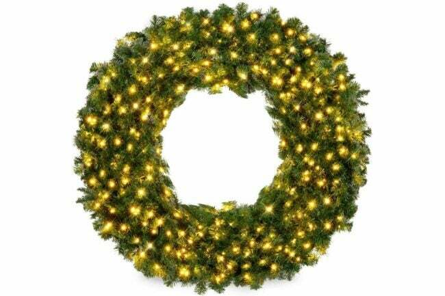 Det beste julesalgsalternativet: Best Choice Products 60in Artificial Pre-Lit Gran Christmas Wreath