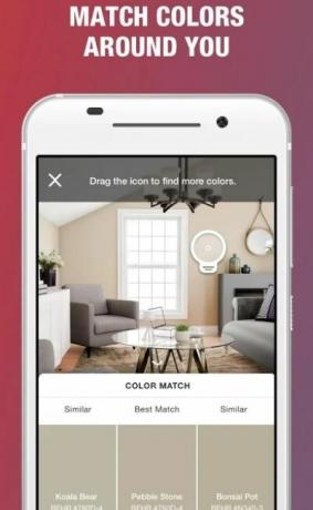 A opção do aplicativo Paint Color: Projeto de cor do Home Depot