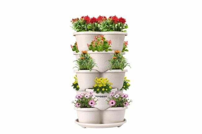 A legjobb ültetőgépek kis erkélyekhez Opció Vivosun 5 szintes, függőleges kertészeti, egymásra rakható ültetőgép
