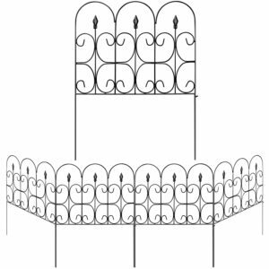 Лучшие варианты садовых заборов: декоративный садовый забор Amagabeli из кованого железа