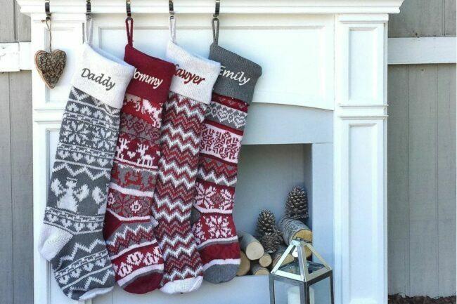 A melhor opção de meias de Natal: meias de Natal grandes personalizadas de 28 "