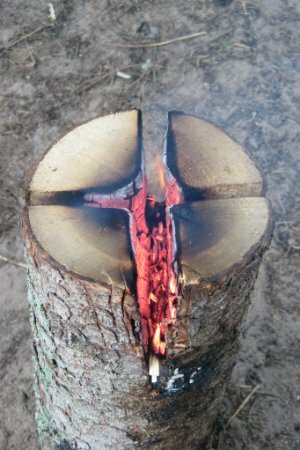 Tocha de fogo sueca - queimando