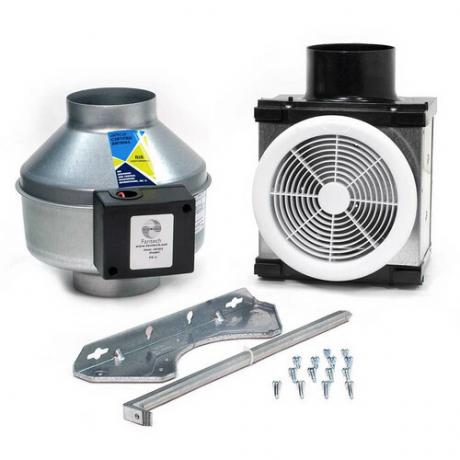 Vonios ventiliatoriaus montavimas - komponentai